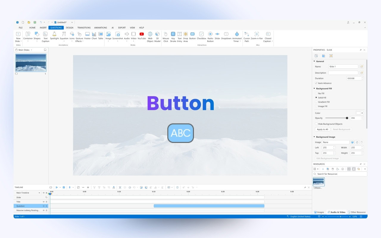 How to Work with Button Objects in ActivePresenter 10
