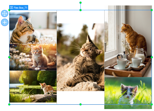 change properties for child flex box