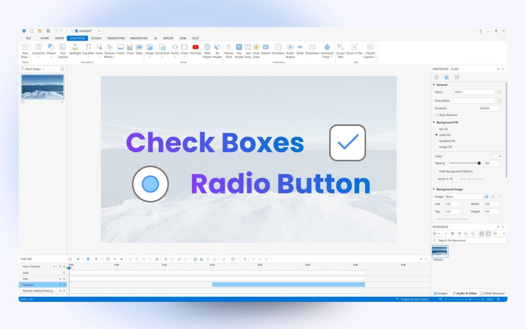 How to Work with Checkboxes and Radio Buttons in ActivePresenter 10