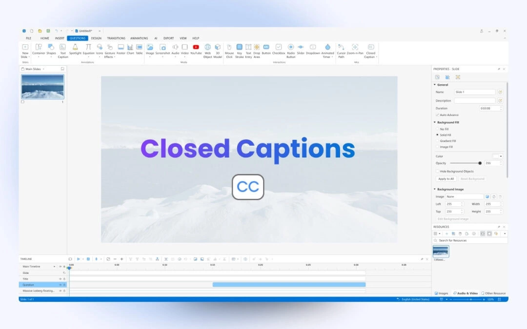 How to Add CC (Closed Caption) to Projects in ActivePresenter 10