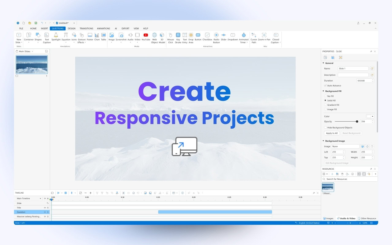 How to Create a Responsive Project in ActivePresenter 10