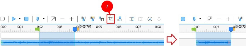 Editing tools for audio/video - Crop to Range