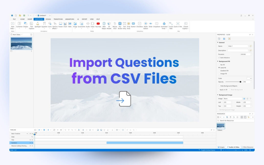 How to Add Questions from CSV Files in ActivePresenter 10