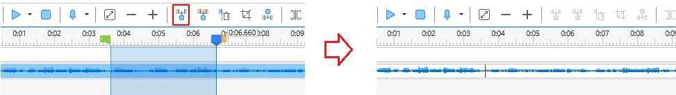 Editing tools for audio/video - Cut range