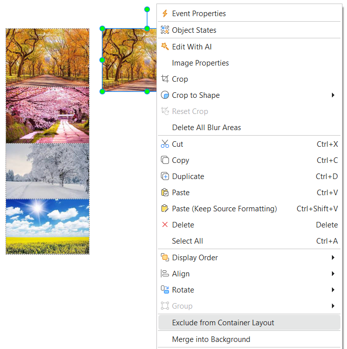 exclude from grid container layout