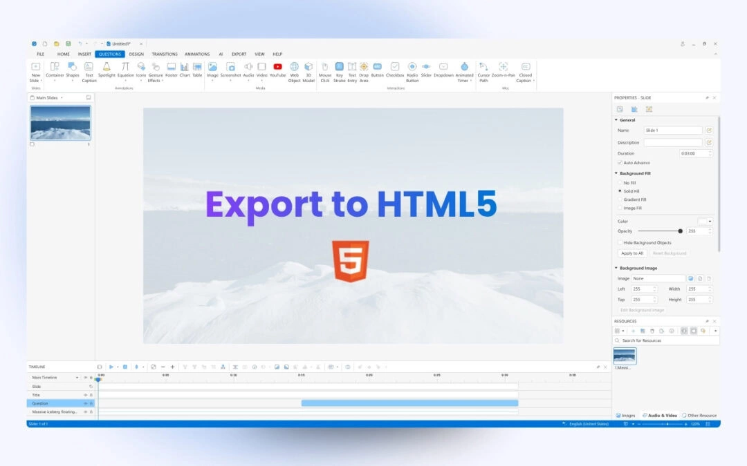 How to Export Projects to HTML5 Files in ActivePresenter 10