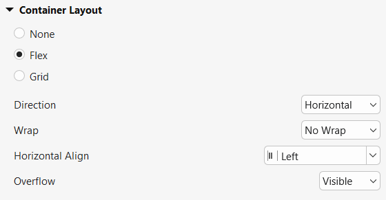 flex container layout properties