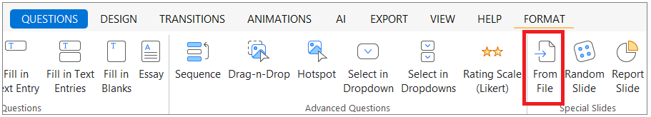 Add questions from files