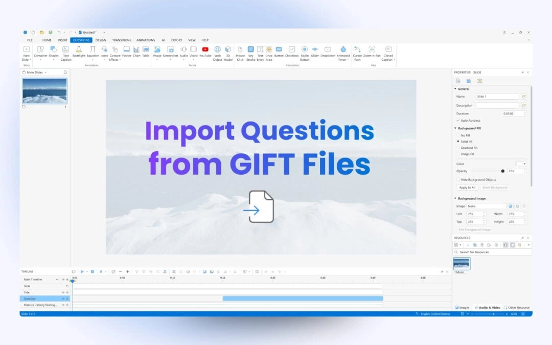How to Add Questions from GIFT Files in ActivePresenter 10