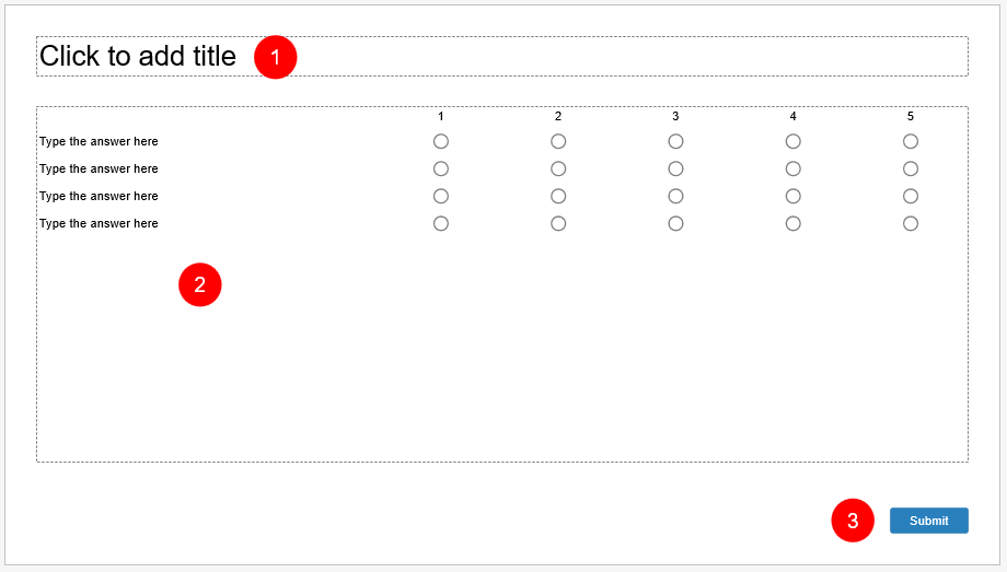 insert a Rating scale question for the Likert scale survey