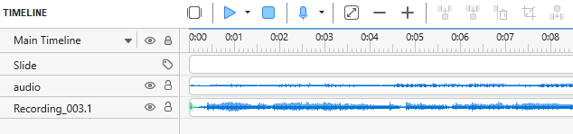 both inserted audio track and recorded file