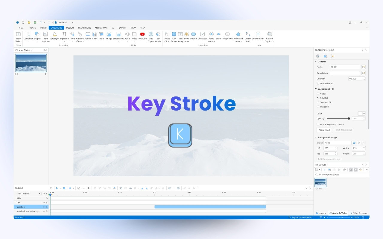 How to Work with Key Stroke Objects in ActivePresenter 10