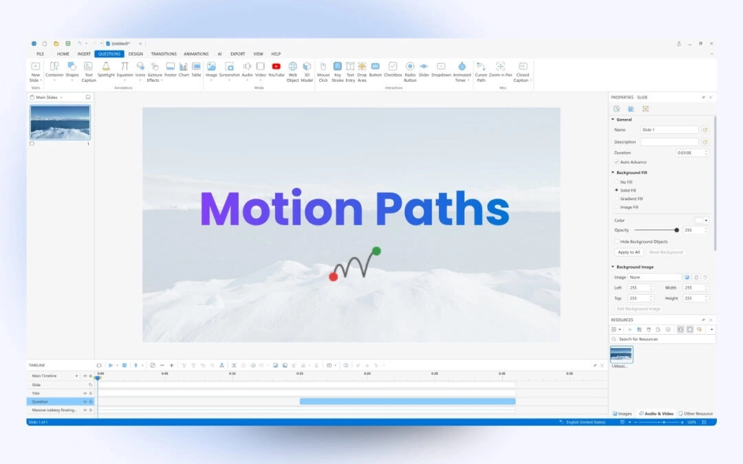 Add and Edit Object Motion Paths in ActivePresenter 10