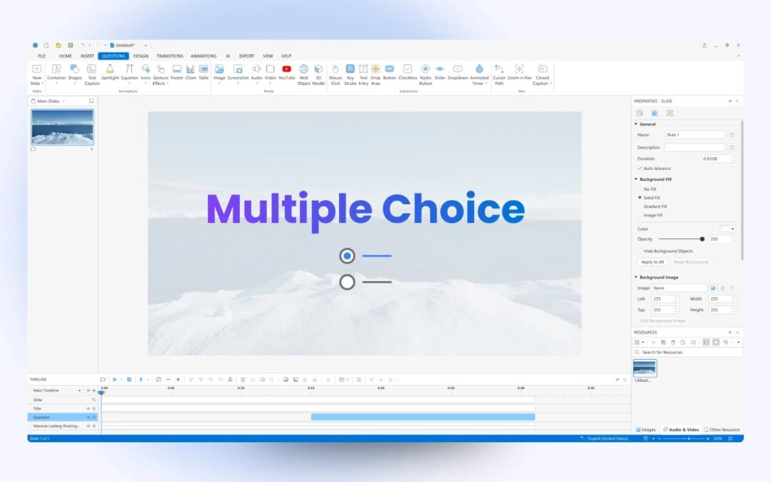How to Create a Multiple Choice Quiz in ActivePresenter 10