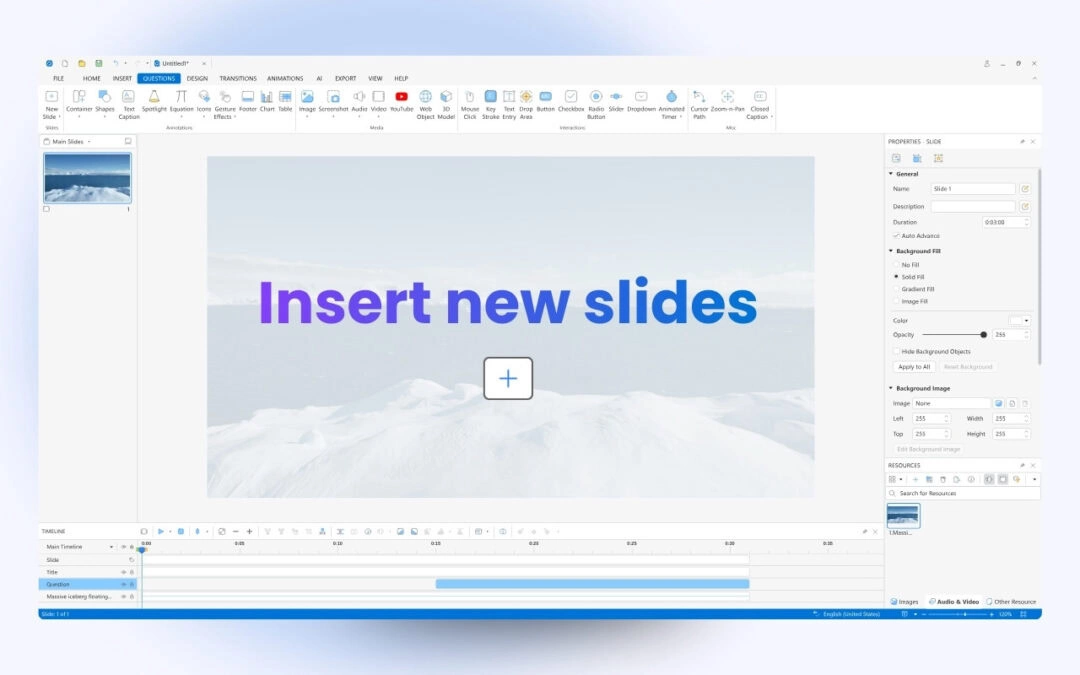 How to Insert New Slides in ActivePresenter 10