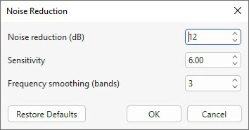 set up noise reduction dialog to reduce background noise