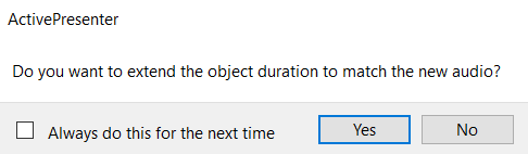 object duration is shorter than the generated audio duration