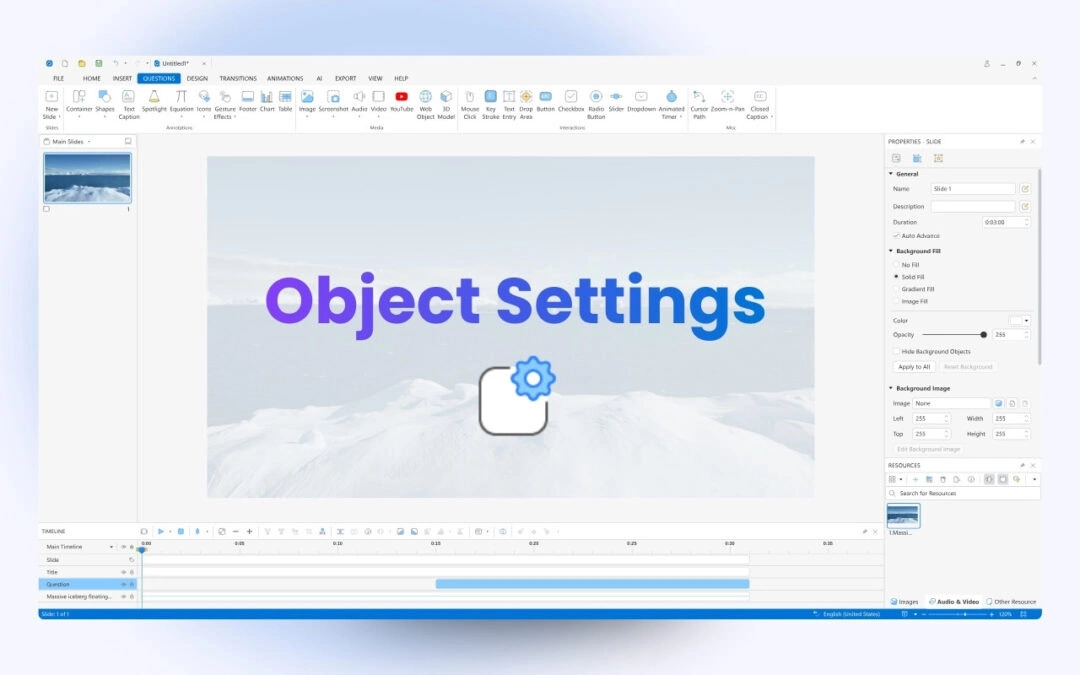 How to Work with Object Settings in ActivePresenter 10