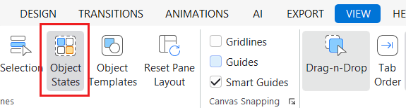 open the Object States pane