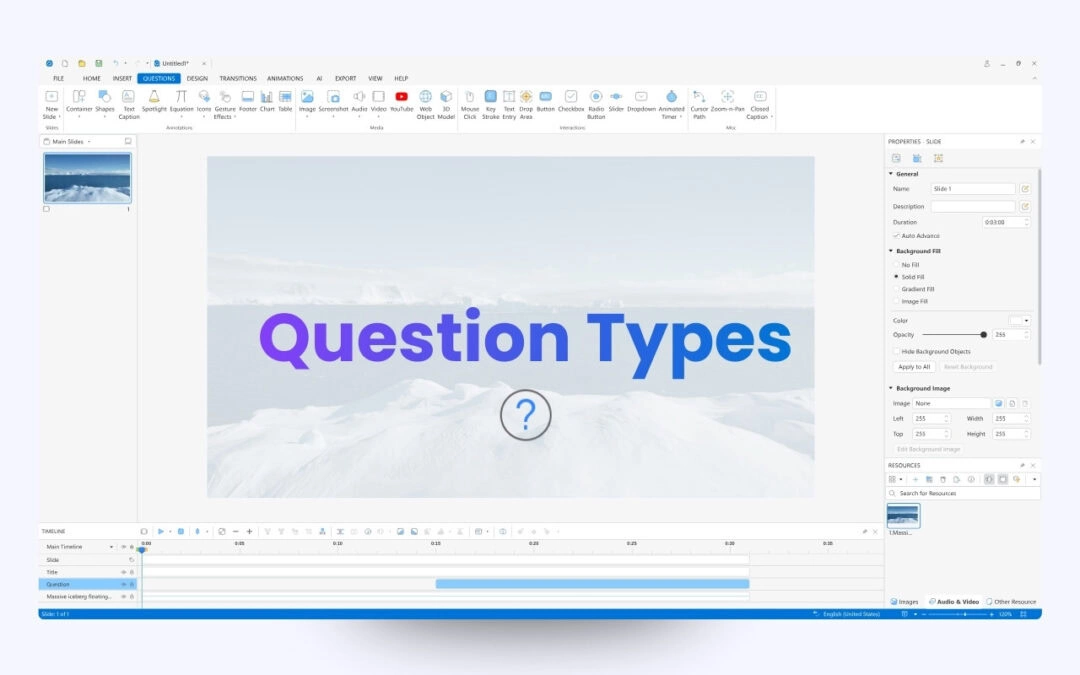 Overview of 13 Question Types in ActivePresenter 10