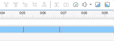 red marks show where the video is sped up or slowed down