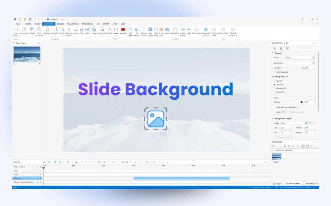 How to Change Slide Background in ActivePresenter 10