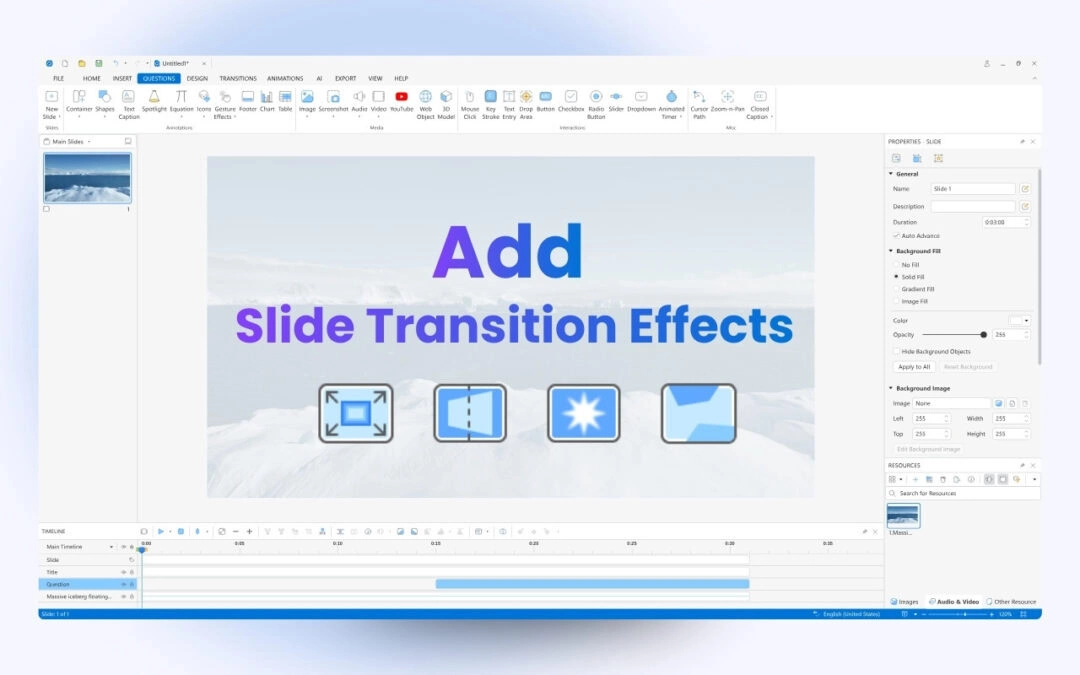 How to Add Slide Transition Effects in ActivePresenter 10
