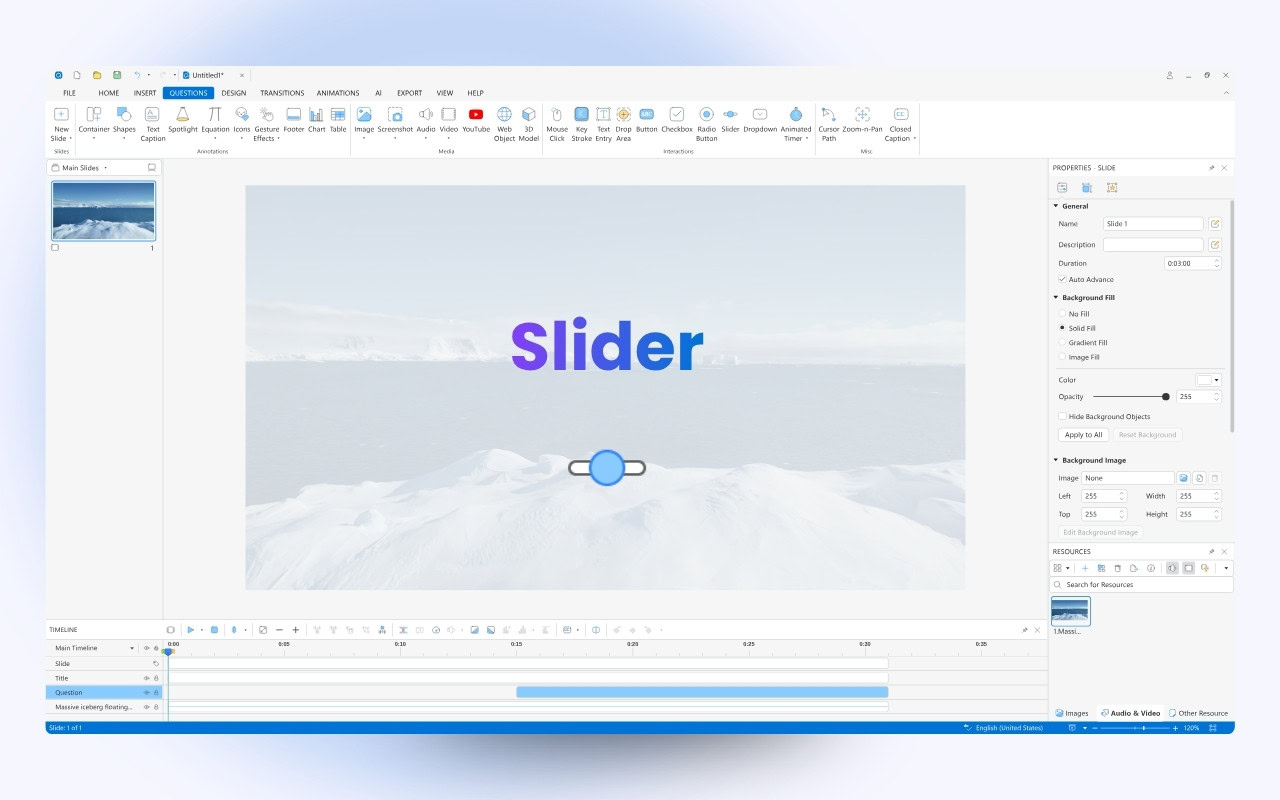 How to Work with Sliders in ActivePresenter 10