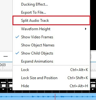split audio track