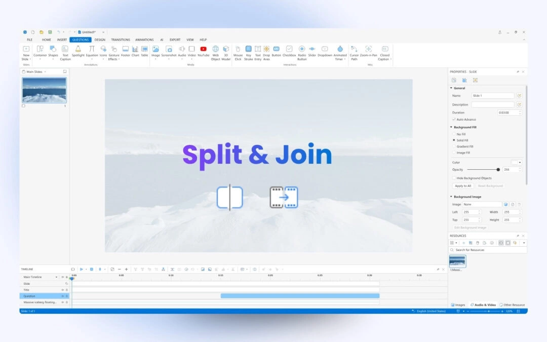 How to Split and Join Videos/Audio Tracks in ActivePresenter 10