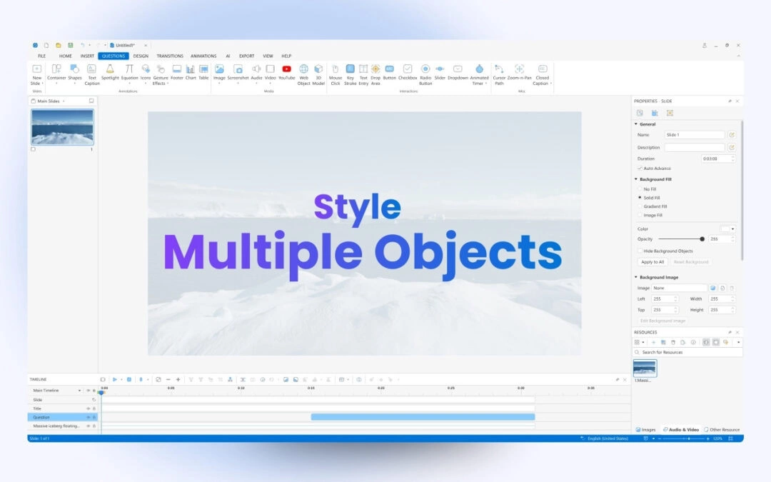 How to Style Multiple Objects in ActivePresenter 10