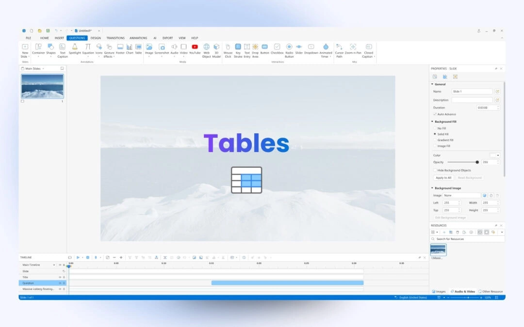 How to Work with Tables in ActivePresenter 10