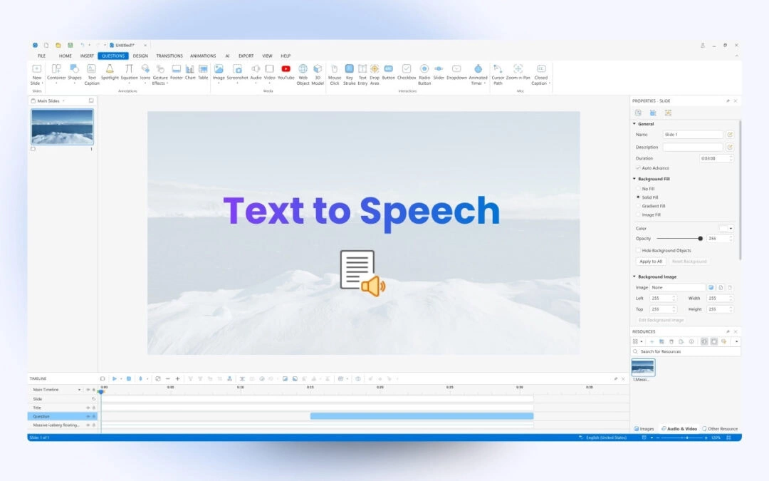 How to Convert Text to Speech in ActivePresenter 10