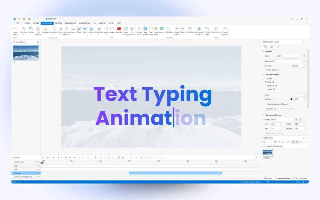 How to Create Text Typing Animation in ActivePresenter 10