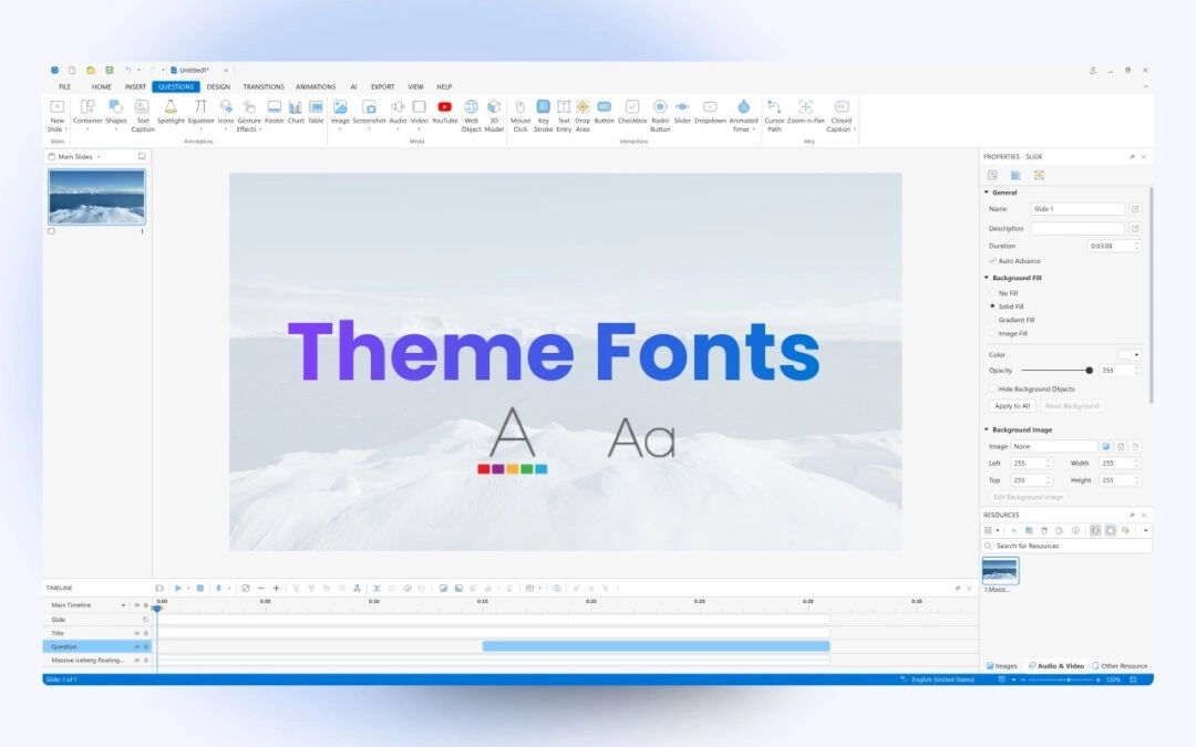 How to Work with Theme Fonts in ActivePresenter 10