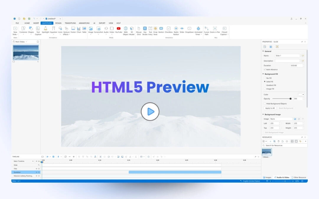 How to Preview the HTML5 Output in ActivePresenter 10