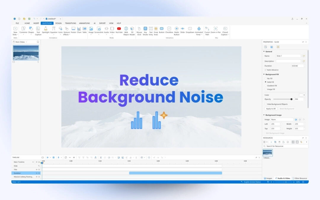 How to Reduce Background Noise in ActivePresenter 10