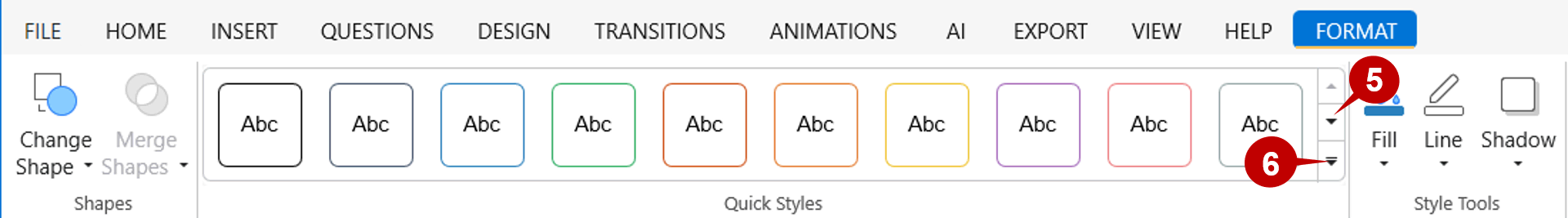 Apply Quick Styles to shapes in ActivePresenter