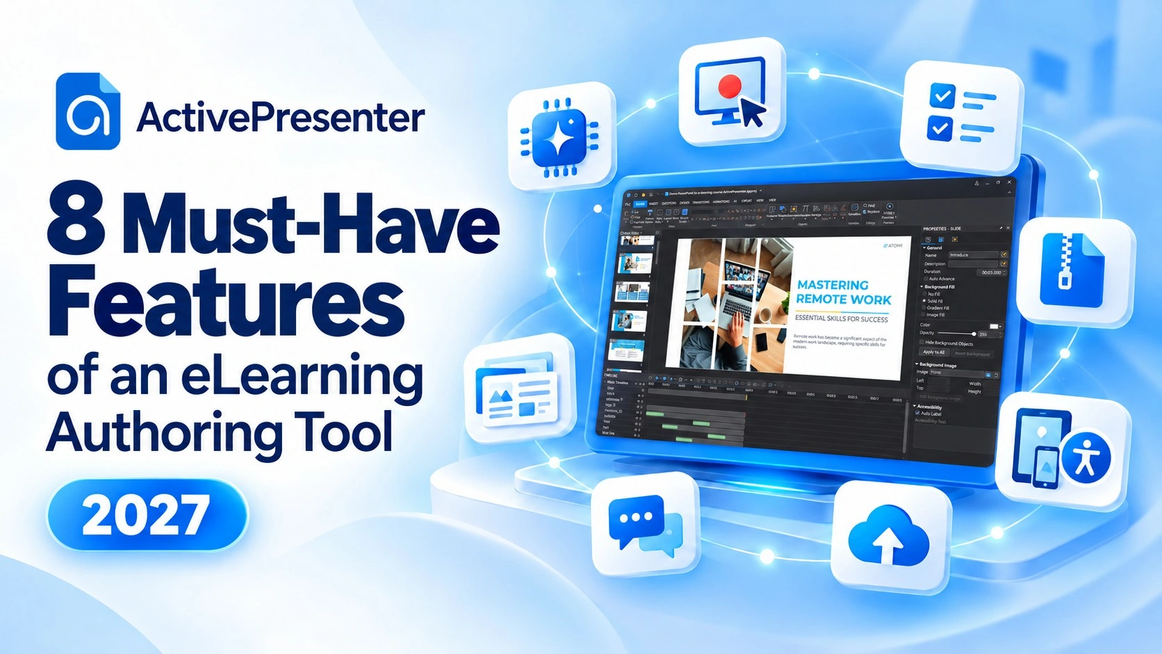 Eight feature areas to evaluate when choosing an eLearning authoring tool